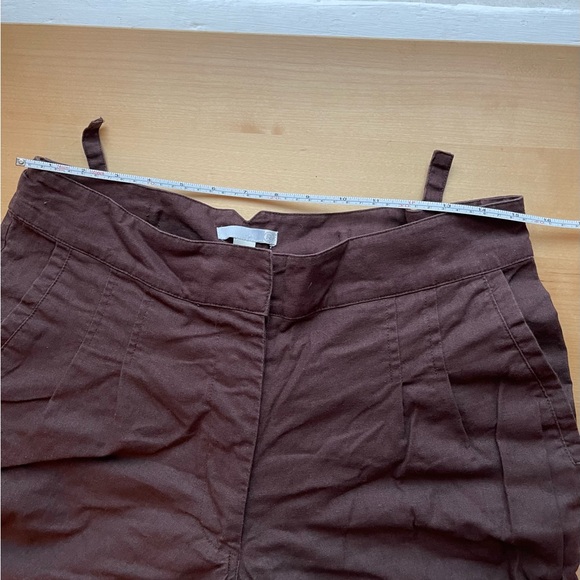 Chocolate Brown Vintage Linen Blend Pants with Adjustable Waist - Picture 7 of 9